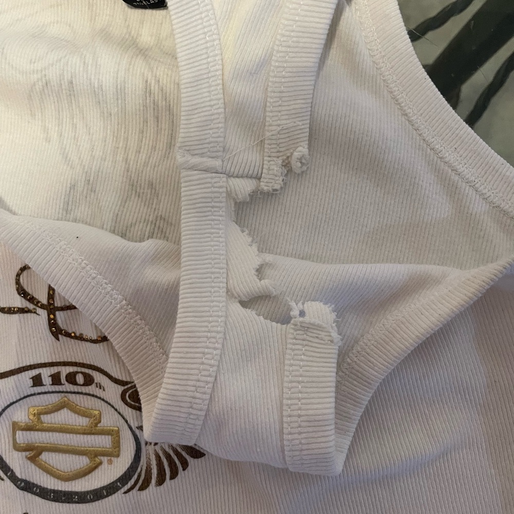 Harley-Davidson Cream Tank Top with Winged Logo - Picture 3 of 5